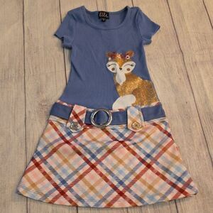 Gray and Tan Fit and Flare Casual Dress